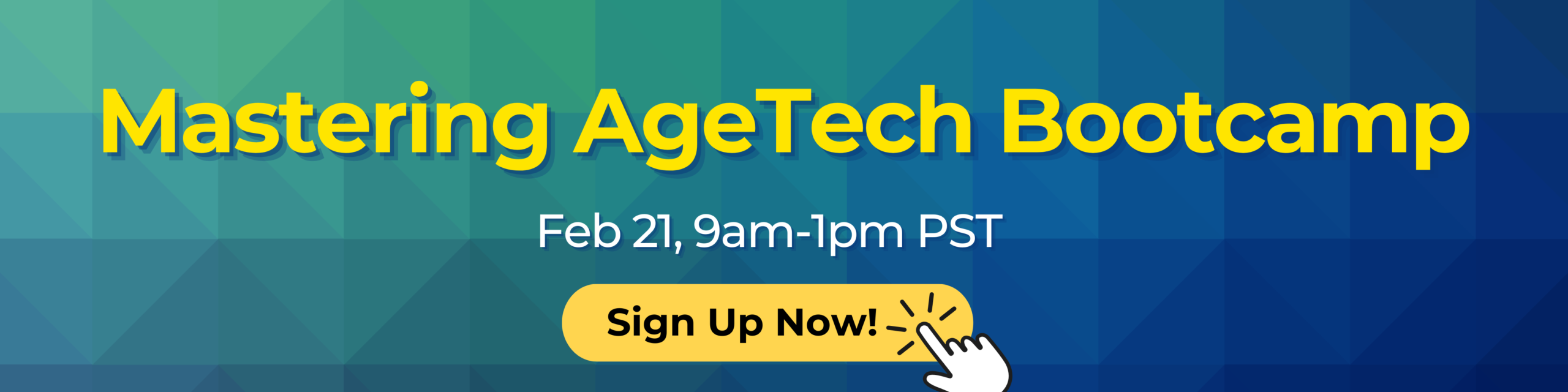Mastering AgeTech Bootcamp Banner 96x24in